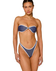 HAILEY BOTTOMS DENIM & WHITE