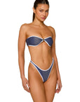 HAILEY BOTTOMS DENIM & WHITE