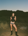 HAILEY BOTTOMS DENIM & WHITE